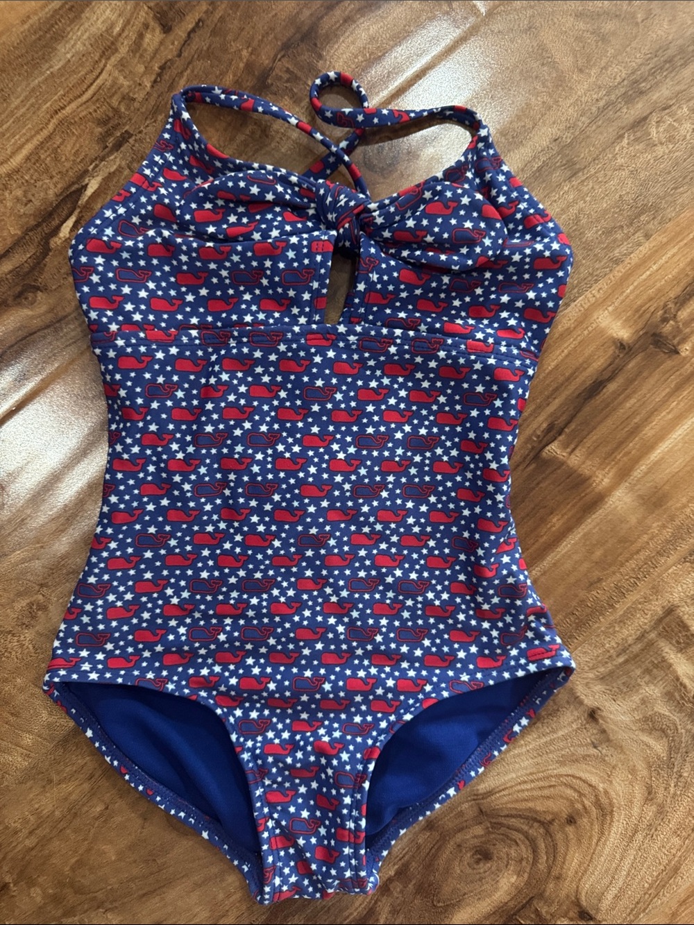 Vineyard vines - target Girls Navy Red Whale Print One-Piece Swimsuit size 4/5